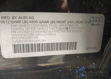 2013 Audi A4 2.0T Premium from USA, damaged, VIN WAUFFAFL4DN006289